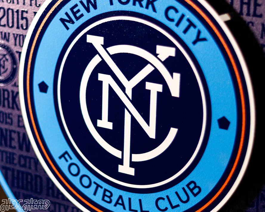 New York City FC CRAFT SERIES 3D Embossed Metal Wall Art