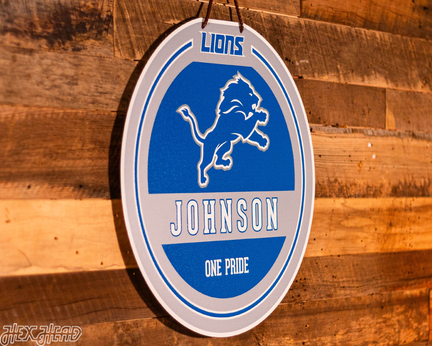 Detroit Lions Personalized Monogram Metal Art