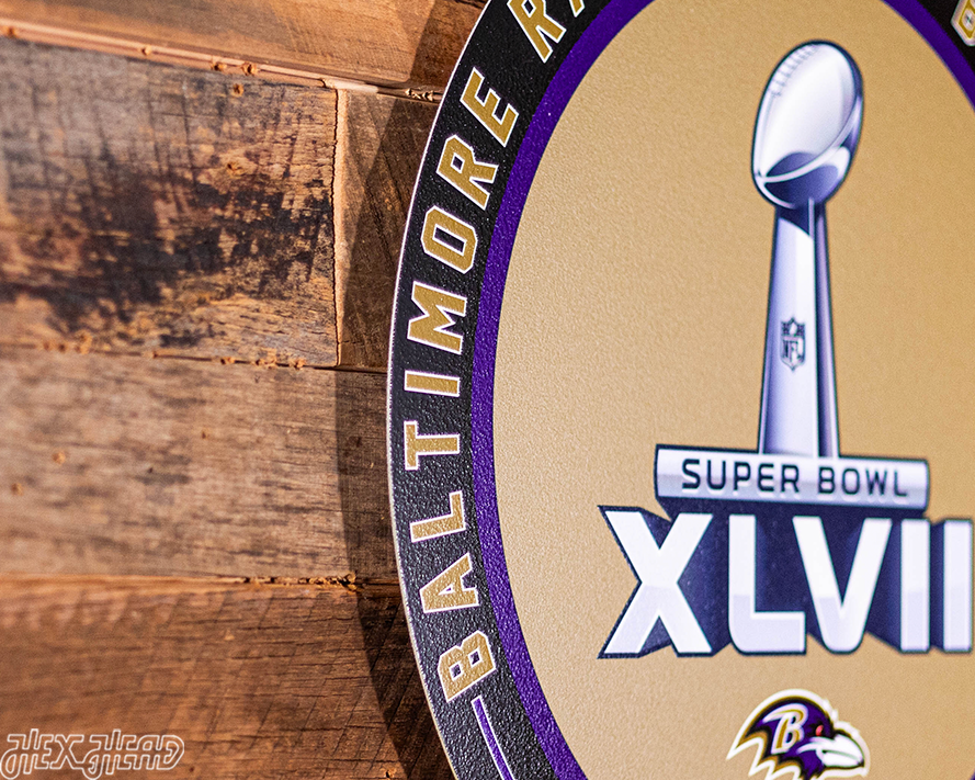 VARSITY Collection- Single Layer Baltimore Ravens Super Bowl XLVIII  Metal Wall Art