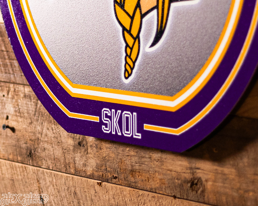 VARSITY Collection- SINGLE Layer Minnesota Vikings Metal Wall Art