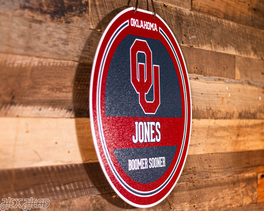 Oklahoma Sooners Personalized Monogram Metal Art