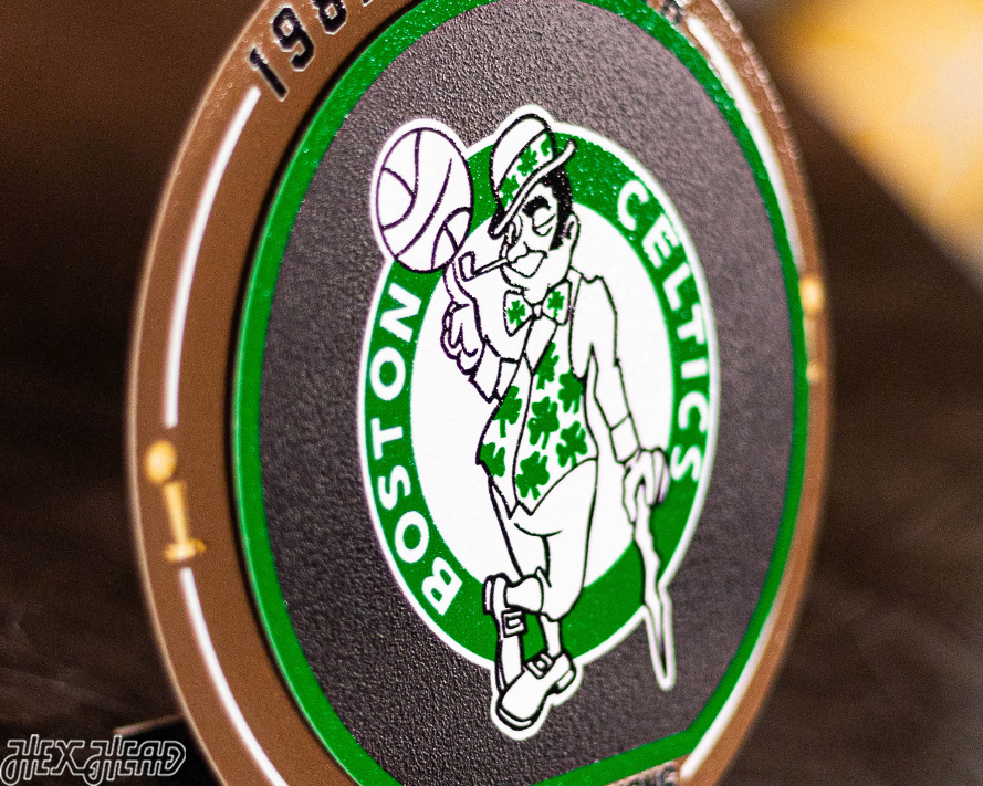 Boston Celtics "1981-1986" NBA World Champions "Double Play" On the Shelf or on the Wall Art