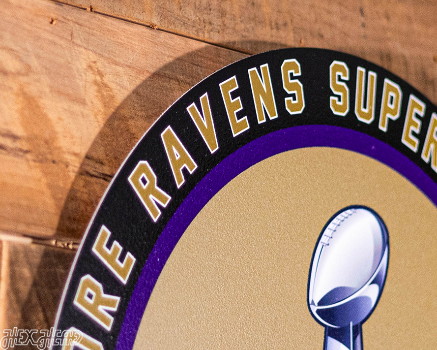 VARSITY Collection- Single Layer Baltimore Ravens Super Bowl XLVIII  Metal Wall Art