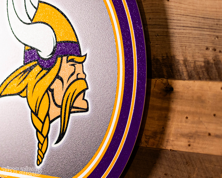 VARSITY Collection- SINGLE Layer Minnesota Vikings Metal Wall Art