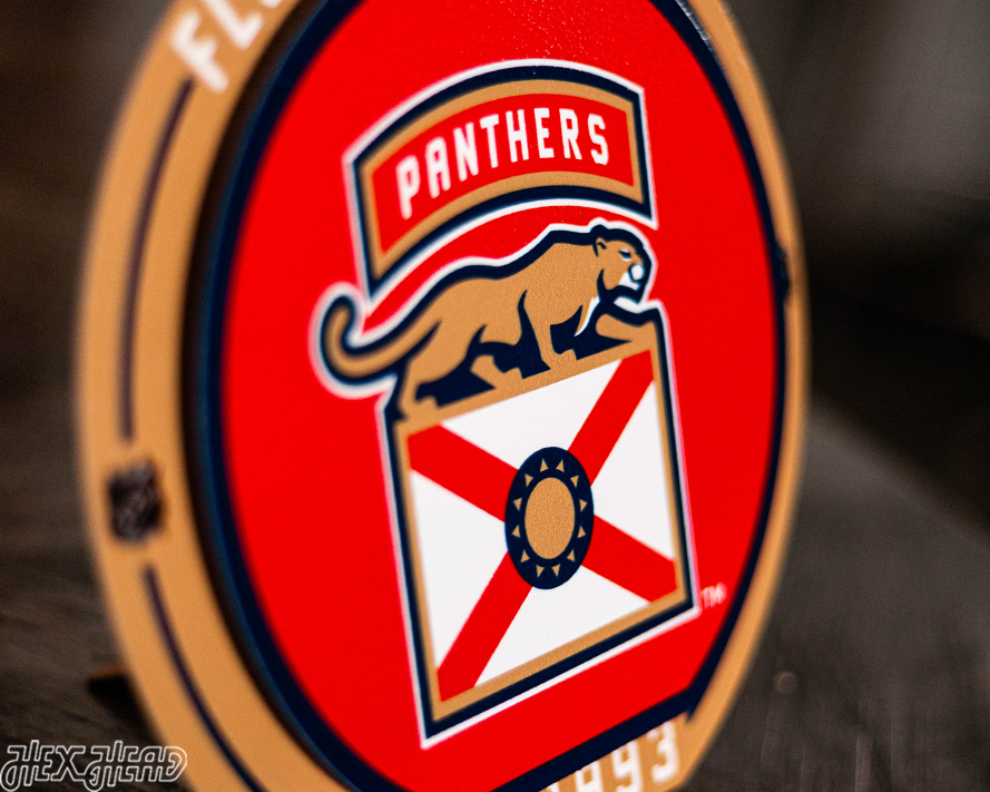 Florida Panthers Shoulder Patch "Double Play" On the Shelf or on the Wall Art