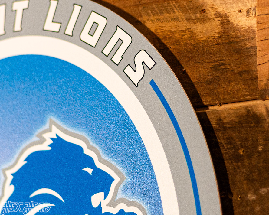 VARSITY Collection- SINGLE Layer Detroit Lions Metal Wall Art