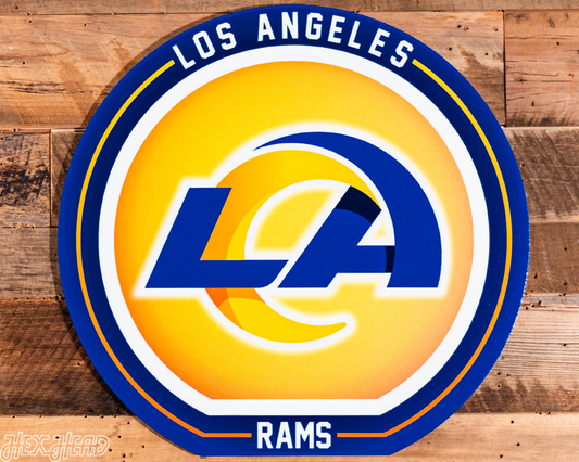 VARSITY Collection- Single Layer Los Angeles Rams Metal Wall Art