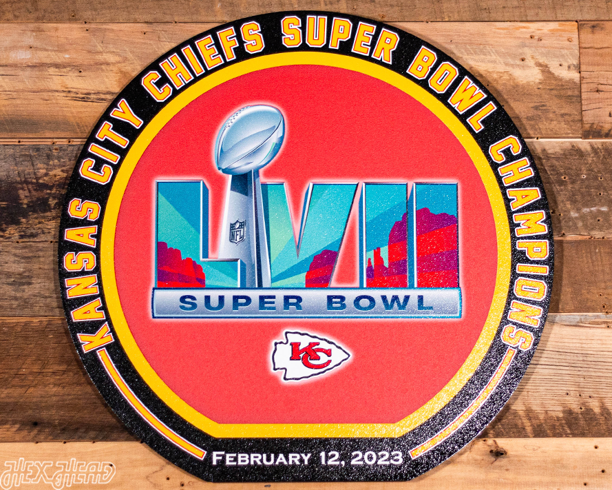 VARSITY Collection- SINGLE layer Kansas City Chiefs Super Bowl LVII Metal Wall Art