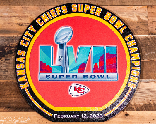 VARSITY Collection- SINGLE layer Kansas City Chiefs Super Bowl LVII Metal Wall Art