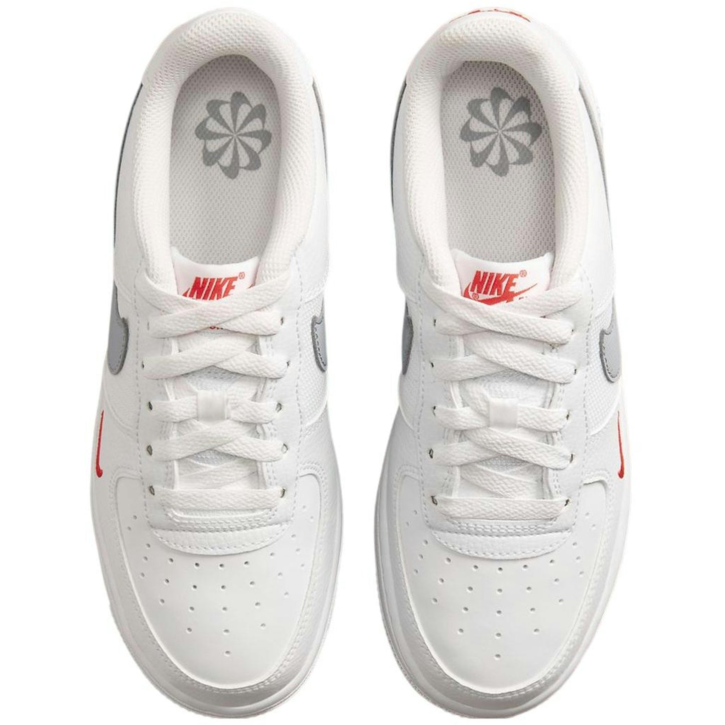 (Youth) Nike Air Force 1 Low White Grey Red FD9772-100